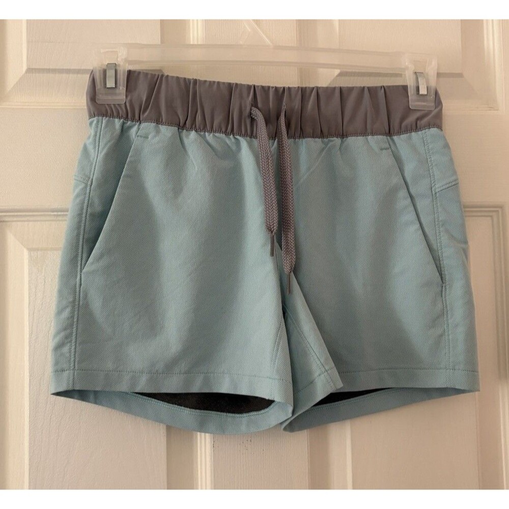 Free Fly Apparel Powder Blue Athletic Shorts with Gray Waistband